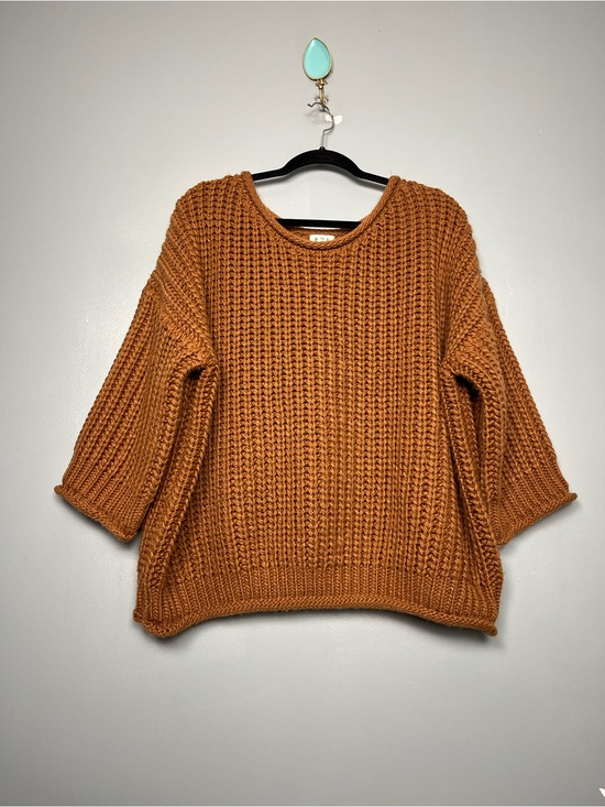 POL Sweaters - Anthropologie POL Fisherman Sweater Chunky Knit Oversized Rust Women’s Size S